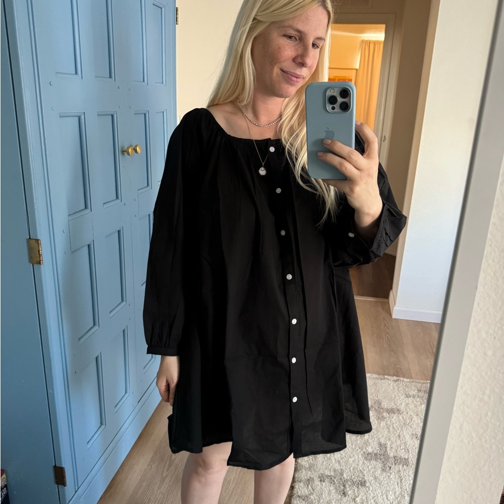 Black Button-Down Dress